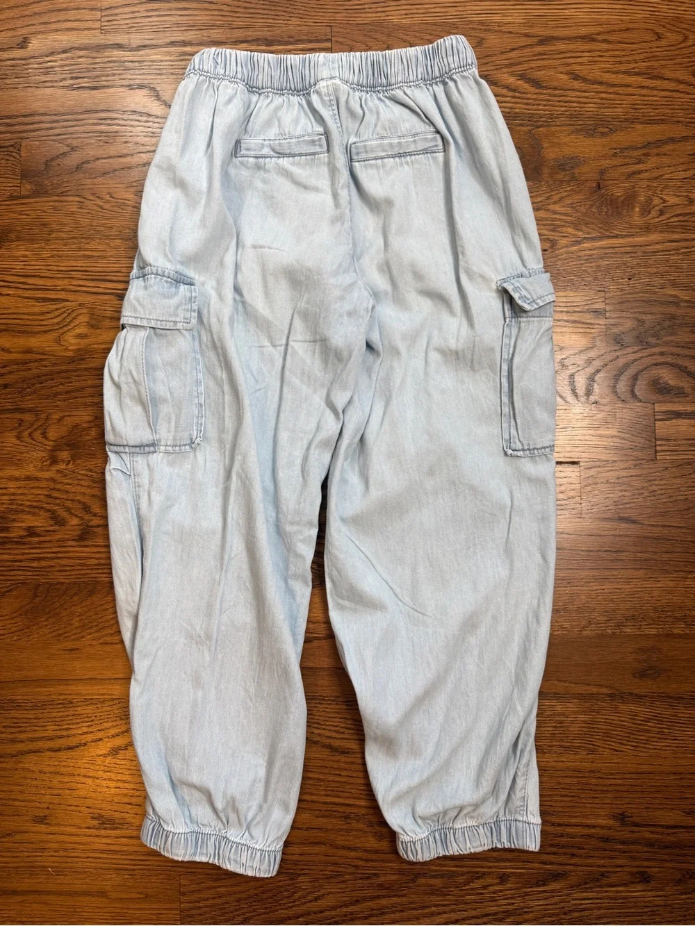 Gap Kids Girls Light Blue Cargo Denim Jogger Pants Size 8-10
